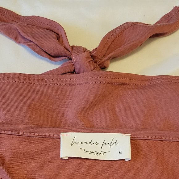 Lavender Field rusty colored slouch blouse with tie on bottom size: M - Picture 2 of 2